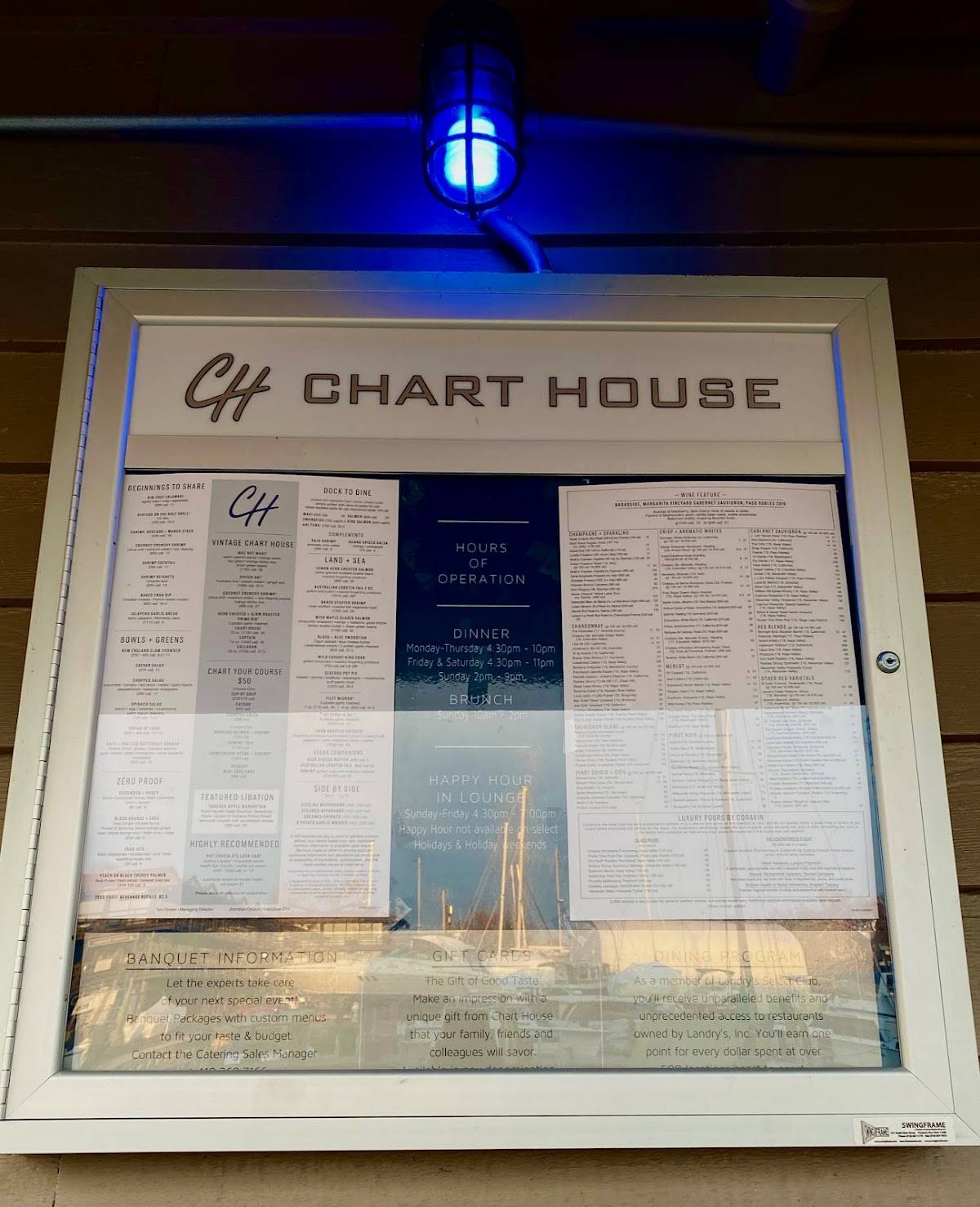 Menu at Chart House Prime steakhouse, Annapolis