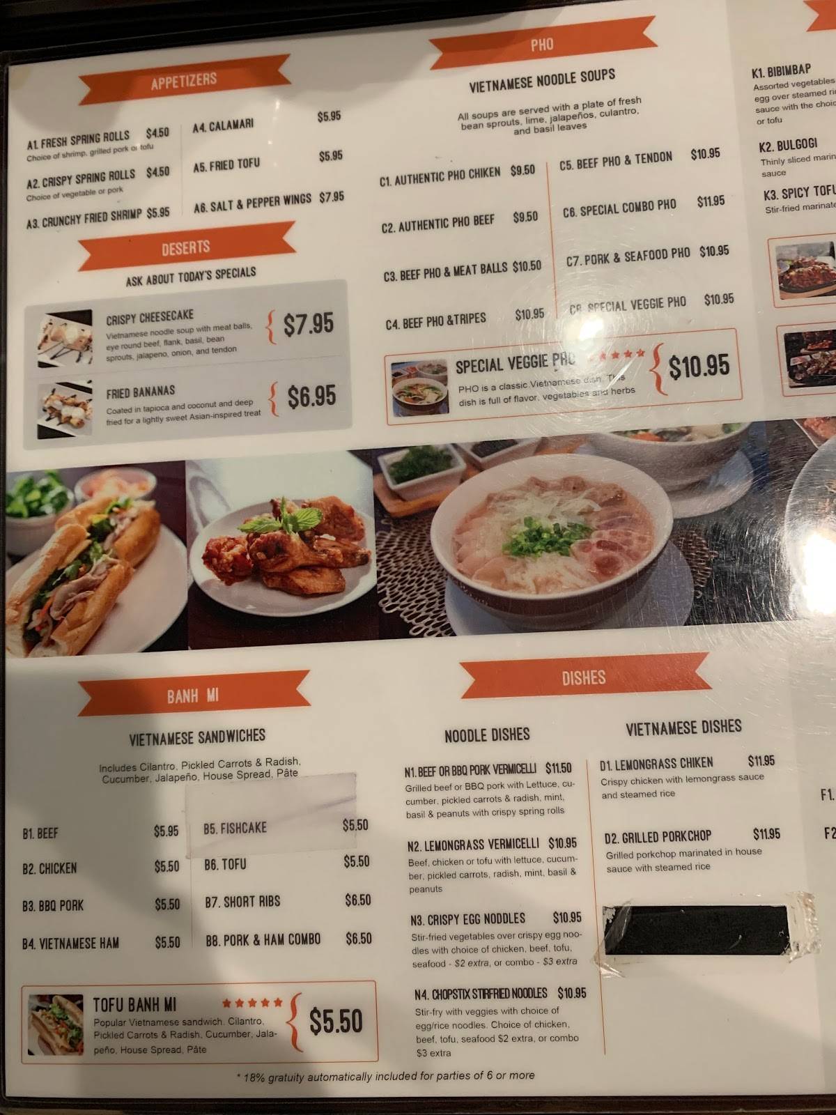 Menu at Chopstix Vietnamese, Korean, And Boba Tea restaurant