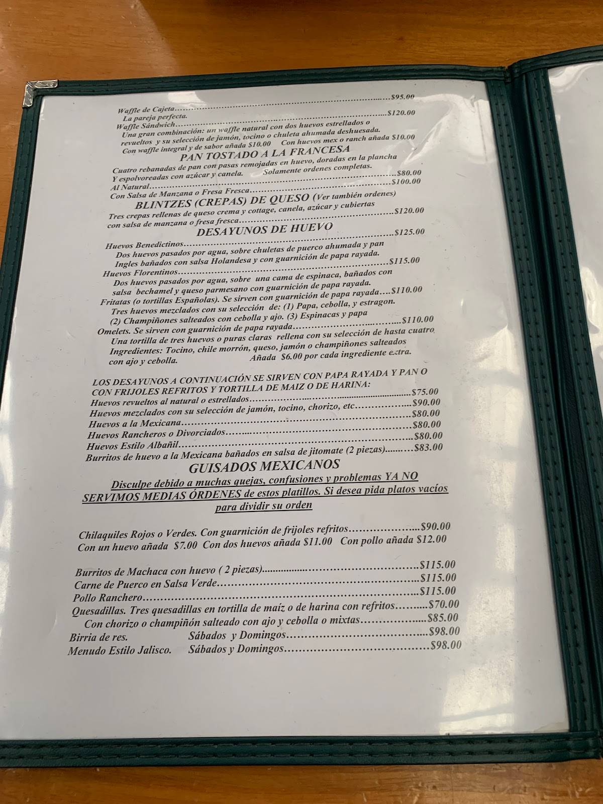 Menu at The Pancake House desserts, Puerto Vallarta, Basilio Badillo 289