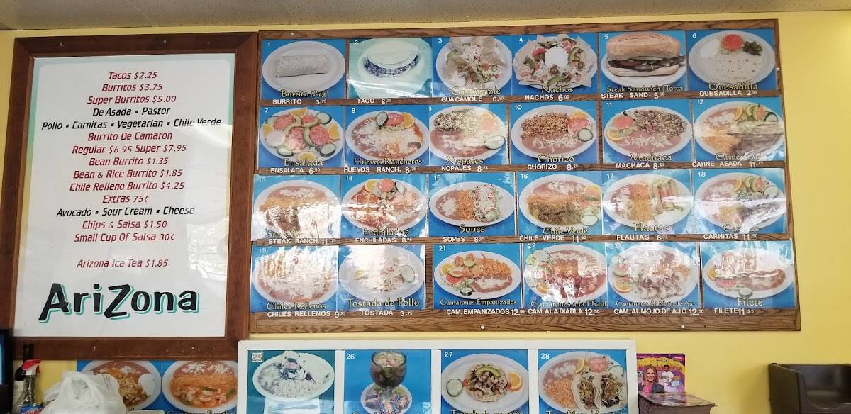 Menu at El Frijolito Restaurant, Watsonville