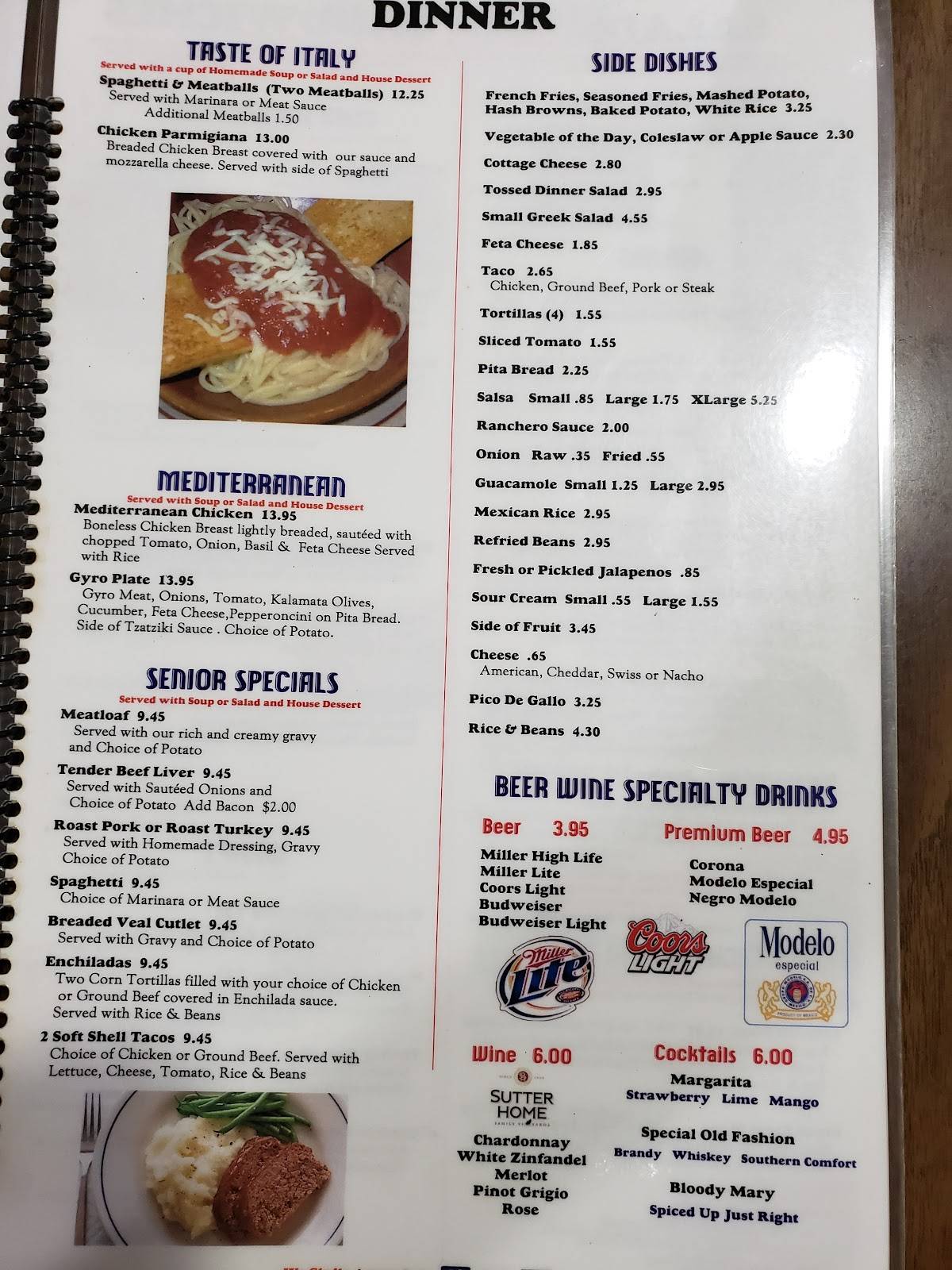 Menu at Fredonia Family Restaurant, Fredonia
