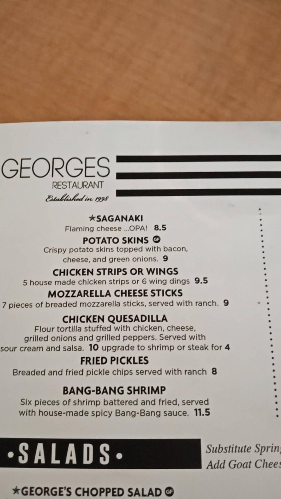 Menu at G. restaurant, West Bloomfield Township