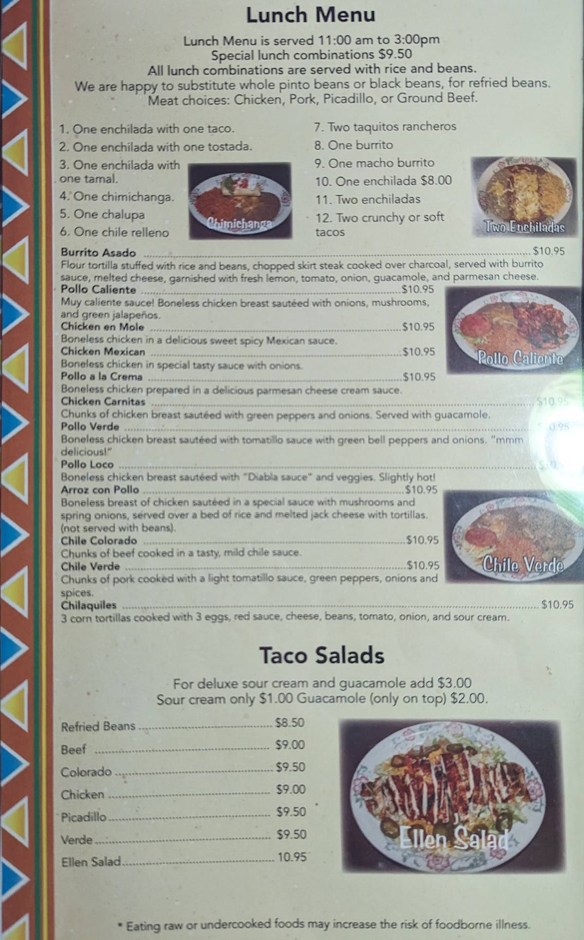 Menu at Guadalajara Grill restaurant, Jefferson