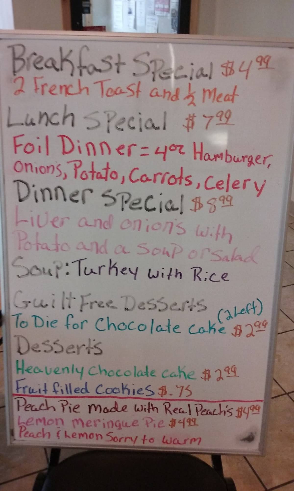 Menu at Hungry Duck restaurant, Blackduck