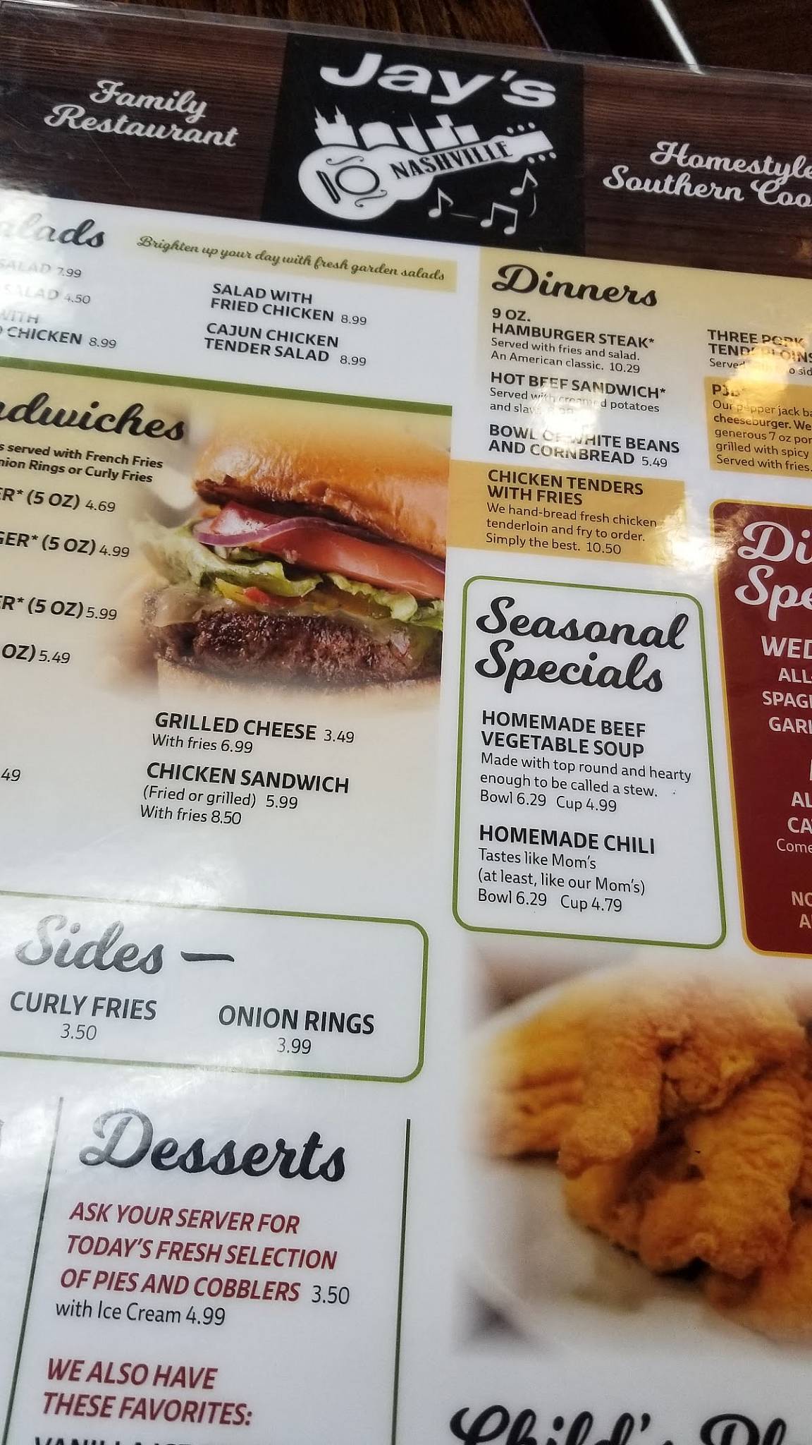 Menu at Jay's Family Restaurant, LLC, Nashville
