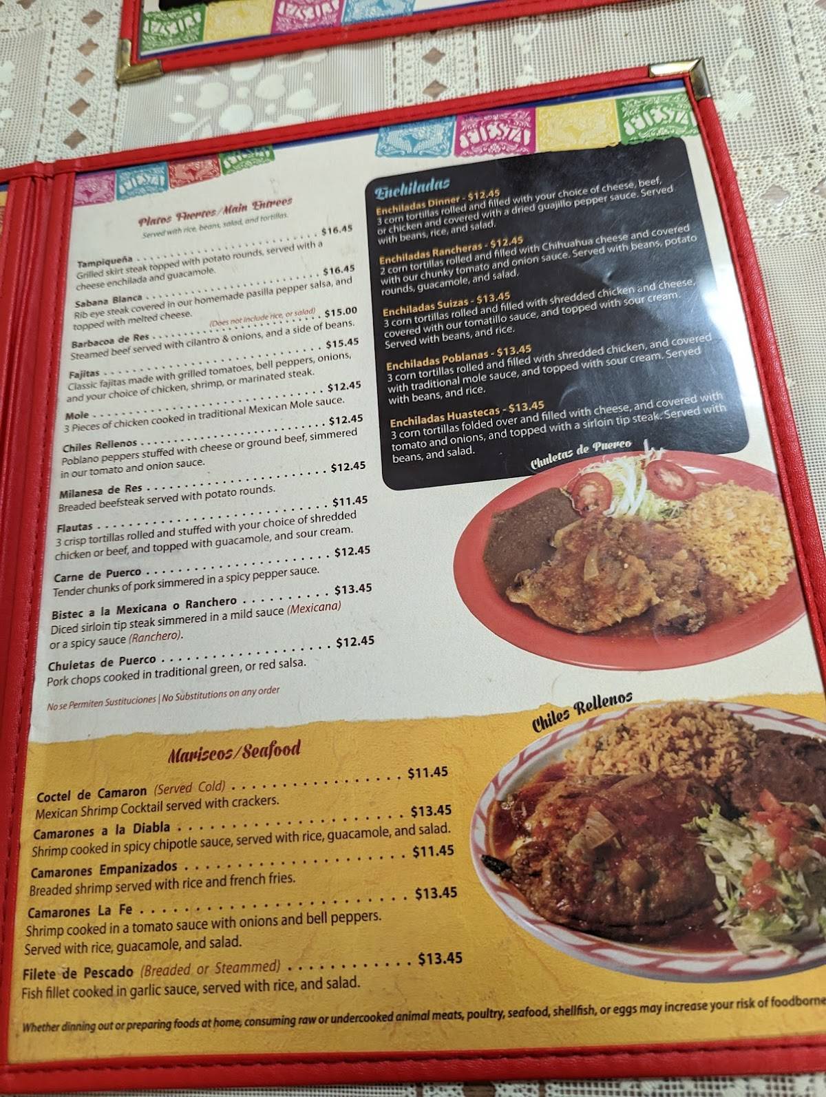 Menu at La Fe Cafe, Kenosha