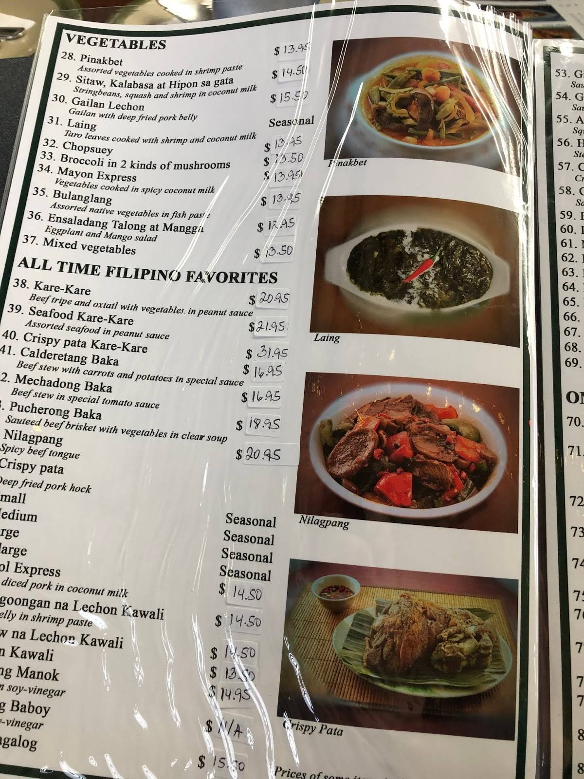 Menu at Little Ongpin Restaurant, Richmond