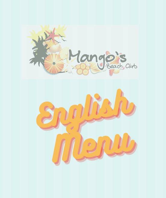 Menu at Mangos Beach Club, Puerto Vallarta