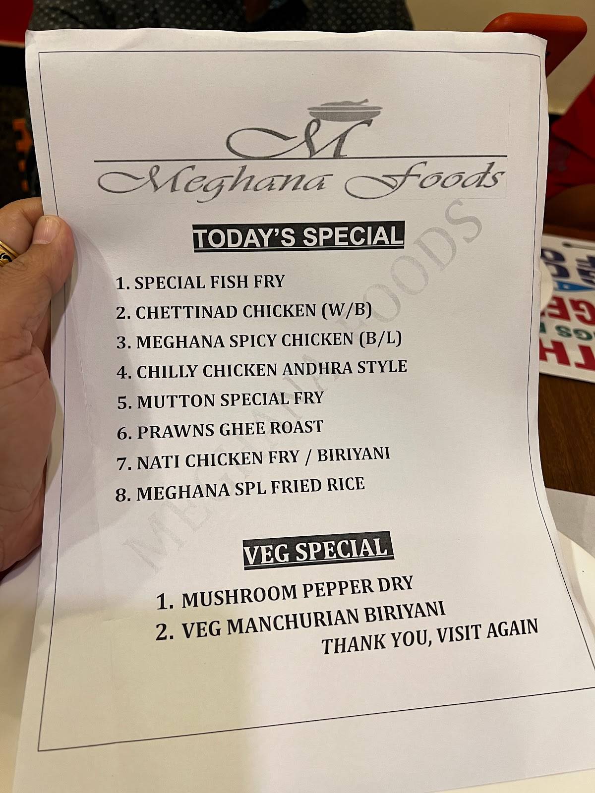 Menu At Meghana Foods - Koramangala, Bengaluru, 124