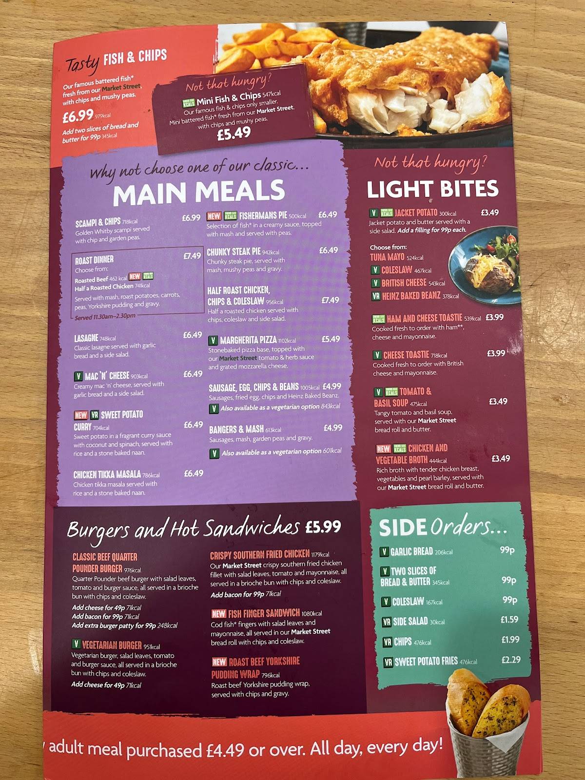 Menu at Morrisons Cafe, Coventry, Alvis Retail Park