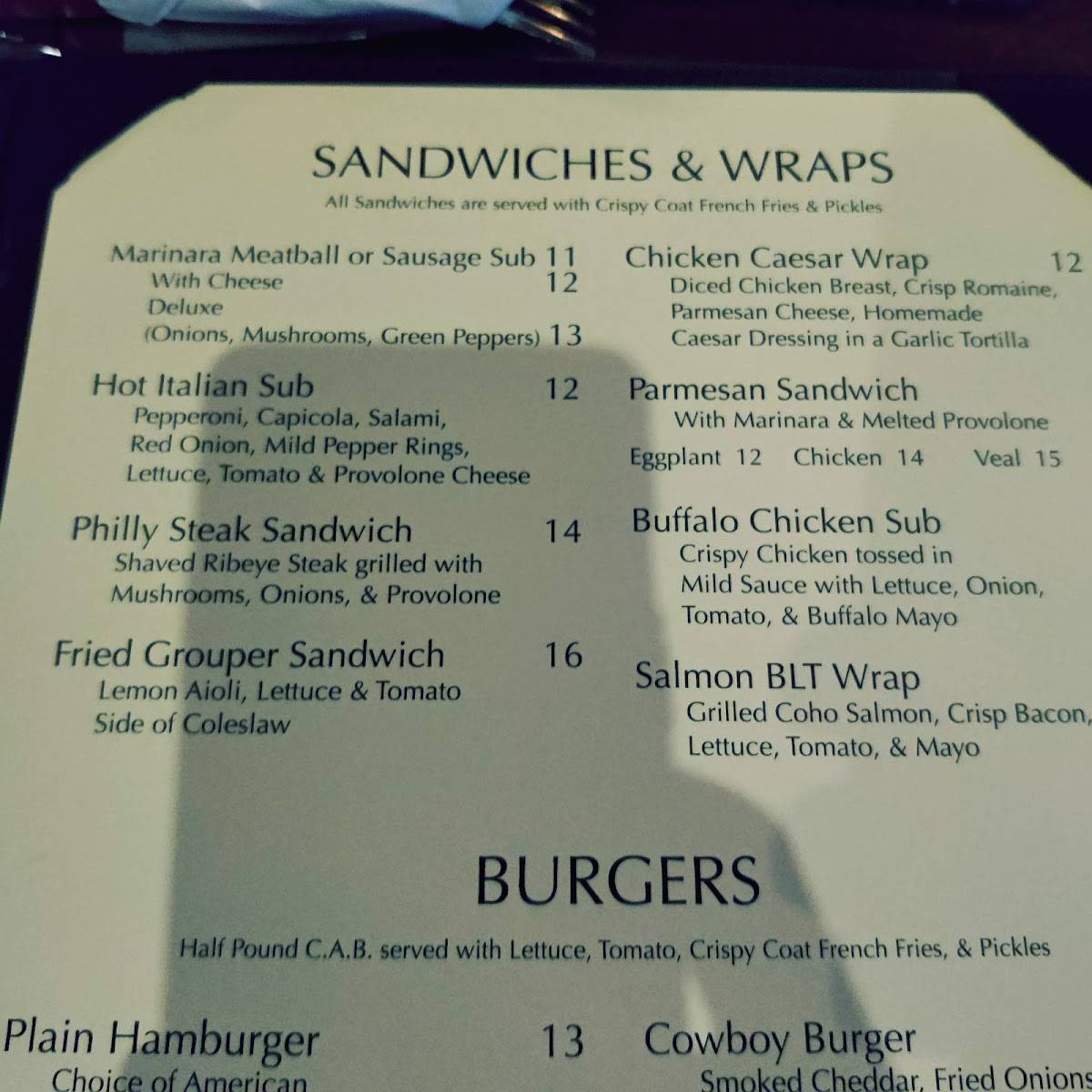 Menu at Barbarino's Restaurant, Olmsted Falls