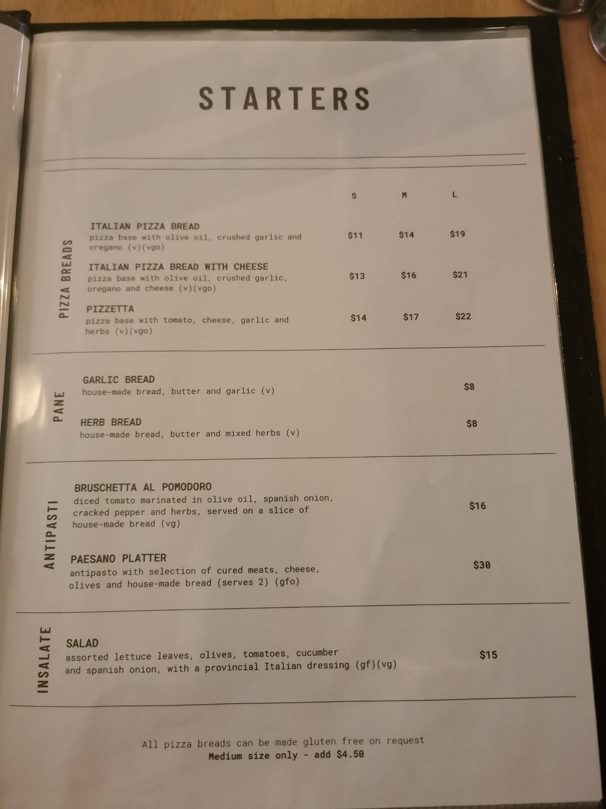 Menu at Paesano Pizza & Pasta pizzeria, West Hobart, 108 Lansdowne Cres