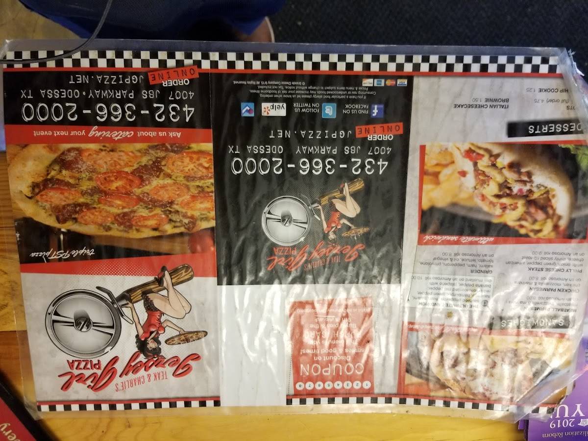 Menu at Teak & Charlie's Jersey Girl Pizza pizzeria, Odessa