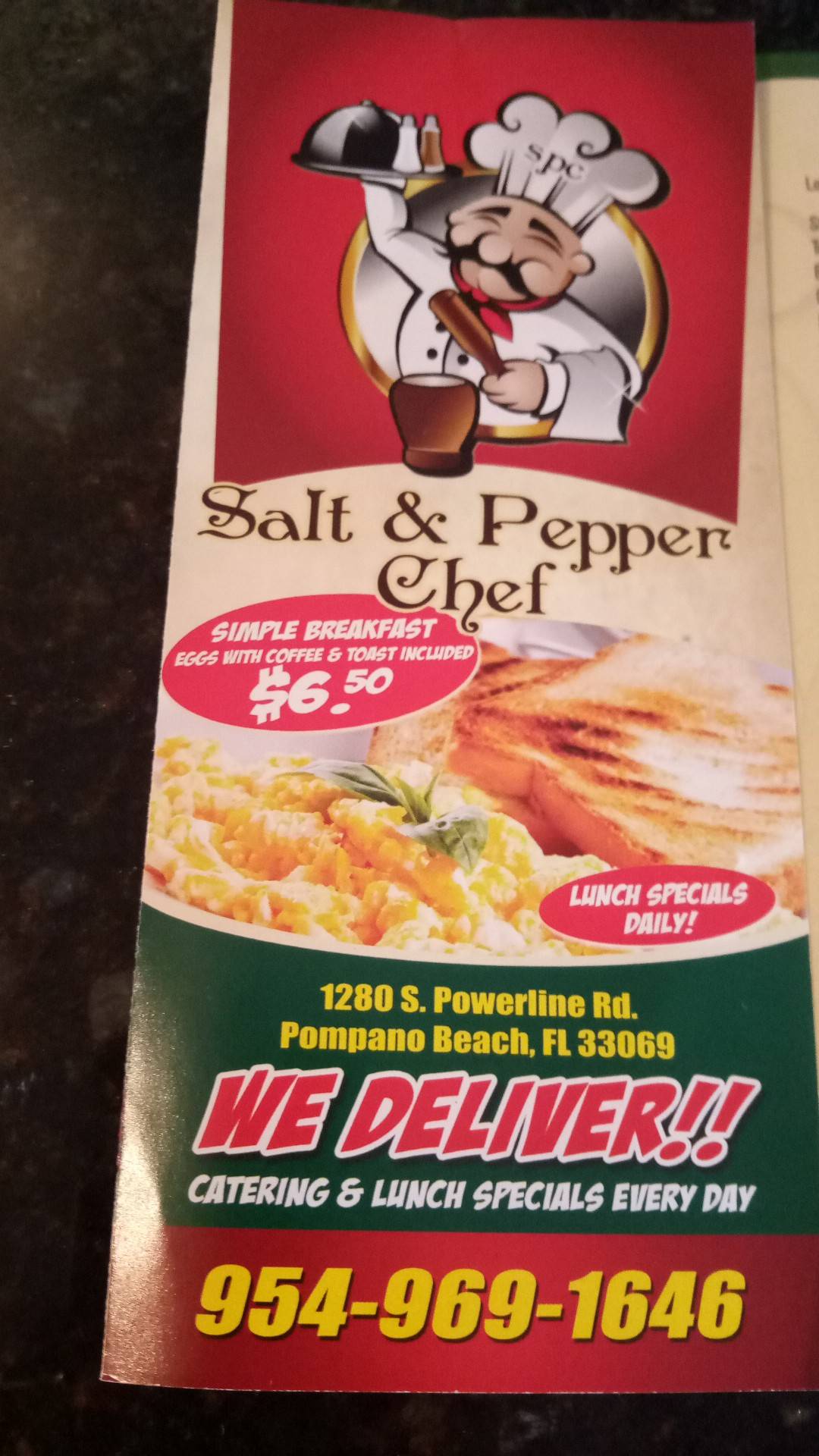 Menu at Salt & Pepper Chef restaurant, Pompano Beach, Powerline Rd 11