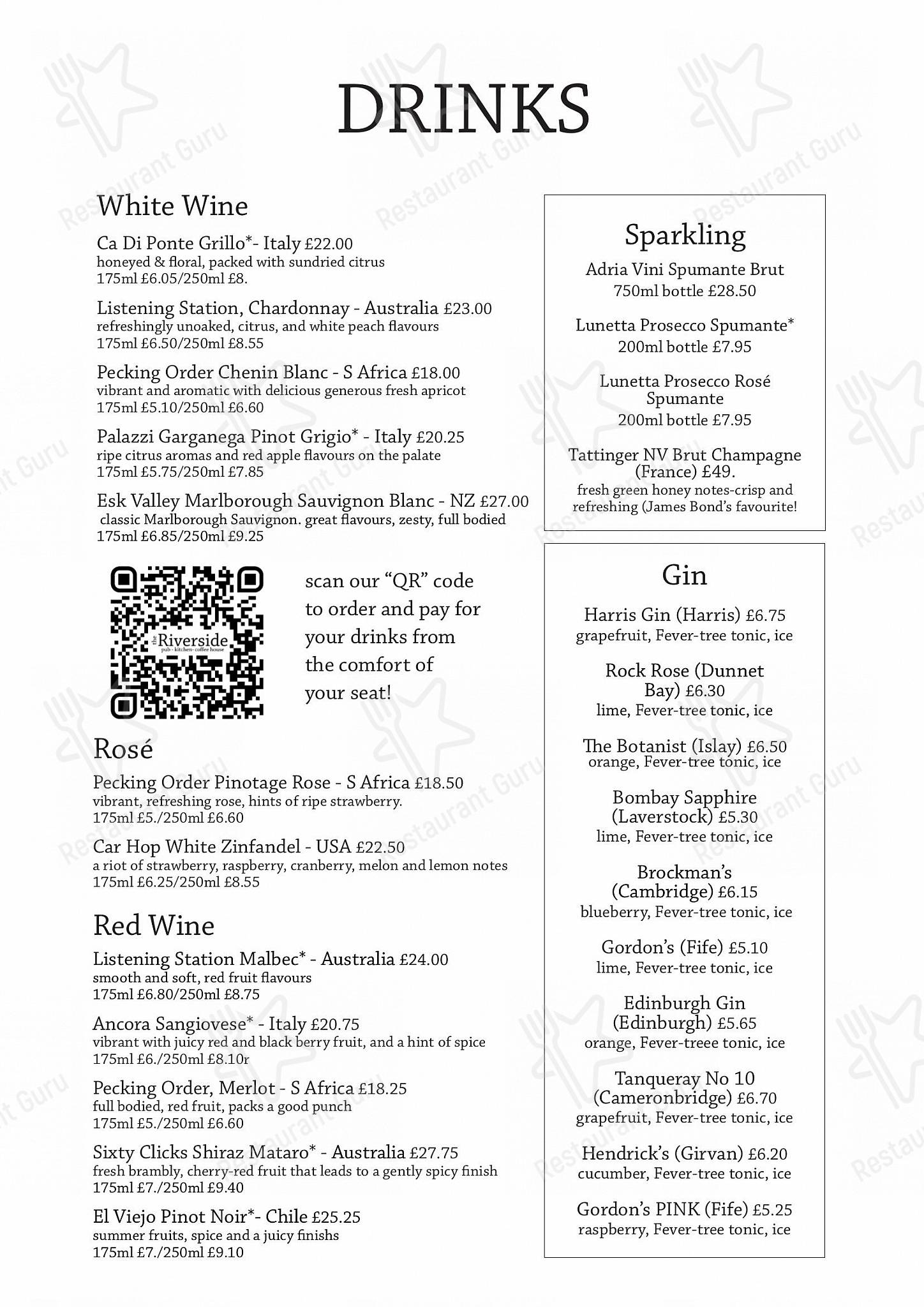 Menu at The Riverside Pub, Kitchen & Coffee House, Dunblane