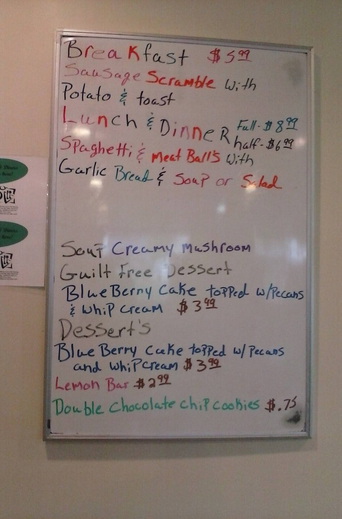 Menu at Hungry Duck restaurant, Blackduck
