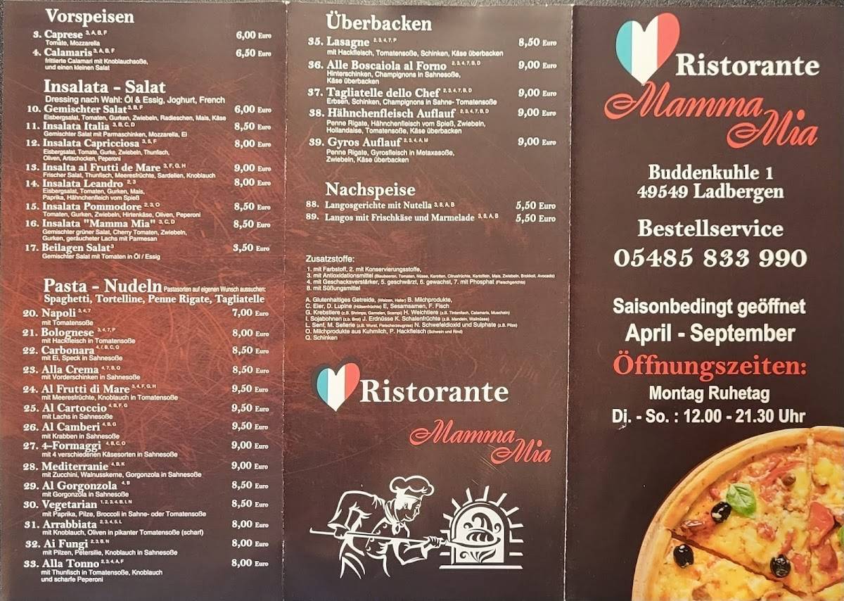 Mamma Mia Bremerhaven Speisekarte