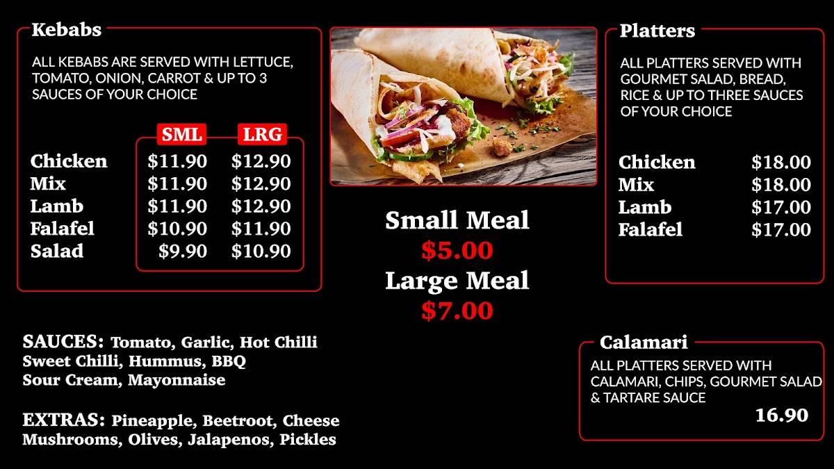 Menu at Star Grill Kebab & Pizza restaurant, Beaudesert