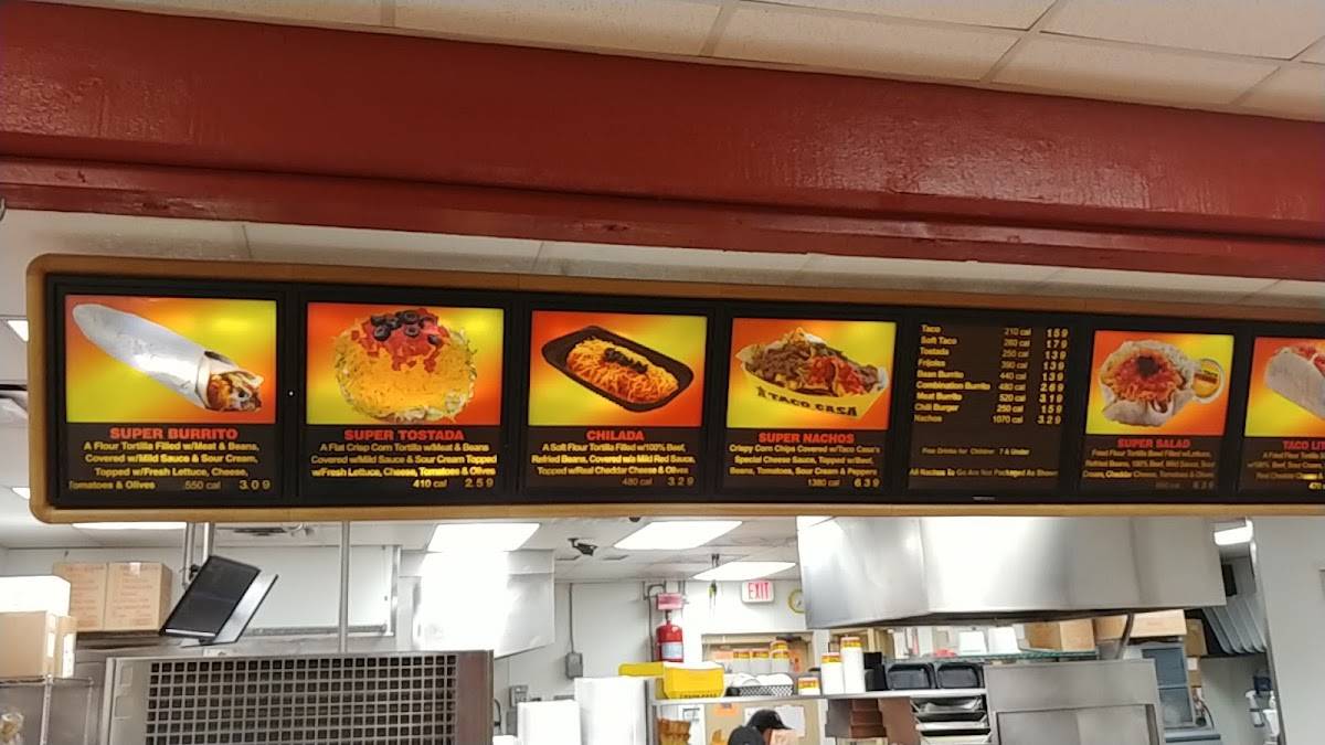 Menu at Taco Casa restaurant, Waxahachie