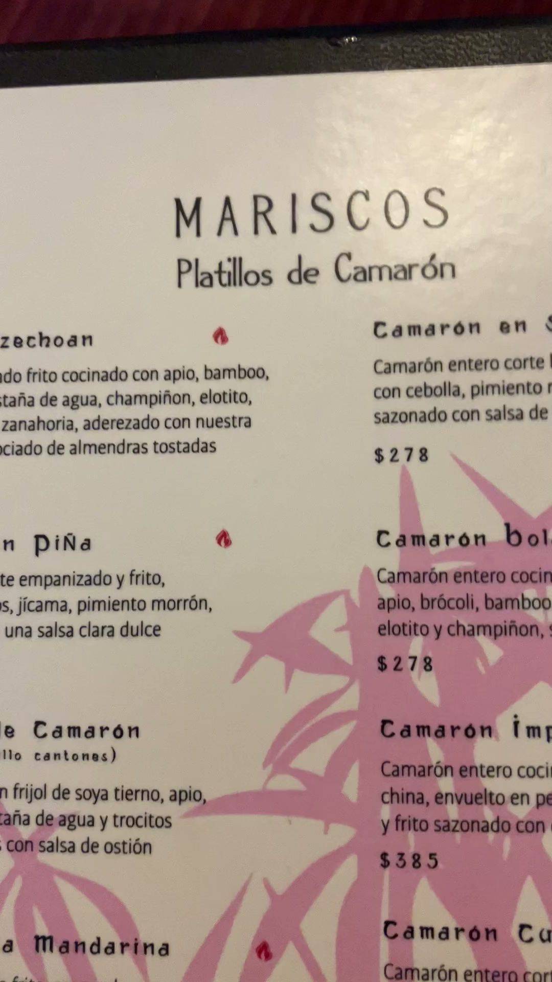 Menu at Shangri La restaurant, Ciudad Juarez