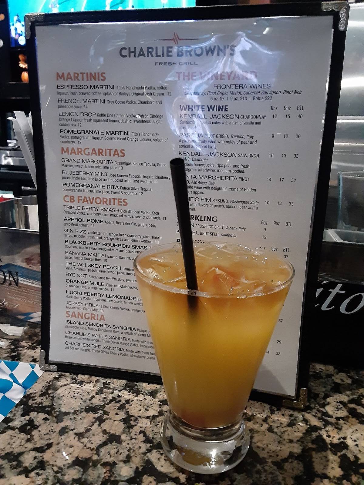 Menu at Charlie Brown's Fresh Grill steakhouse, Scotch Plains