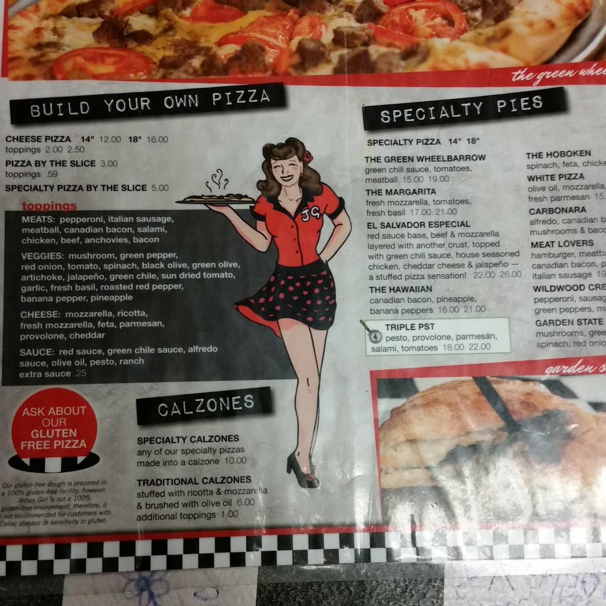 Menu at Teak & Charlie's Jersey Girl Pizza pizzeria, Odessa