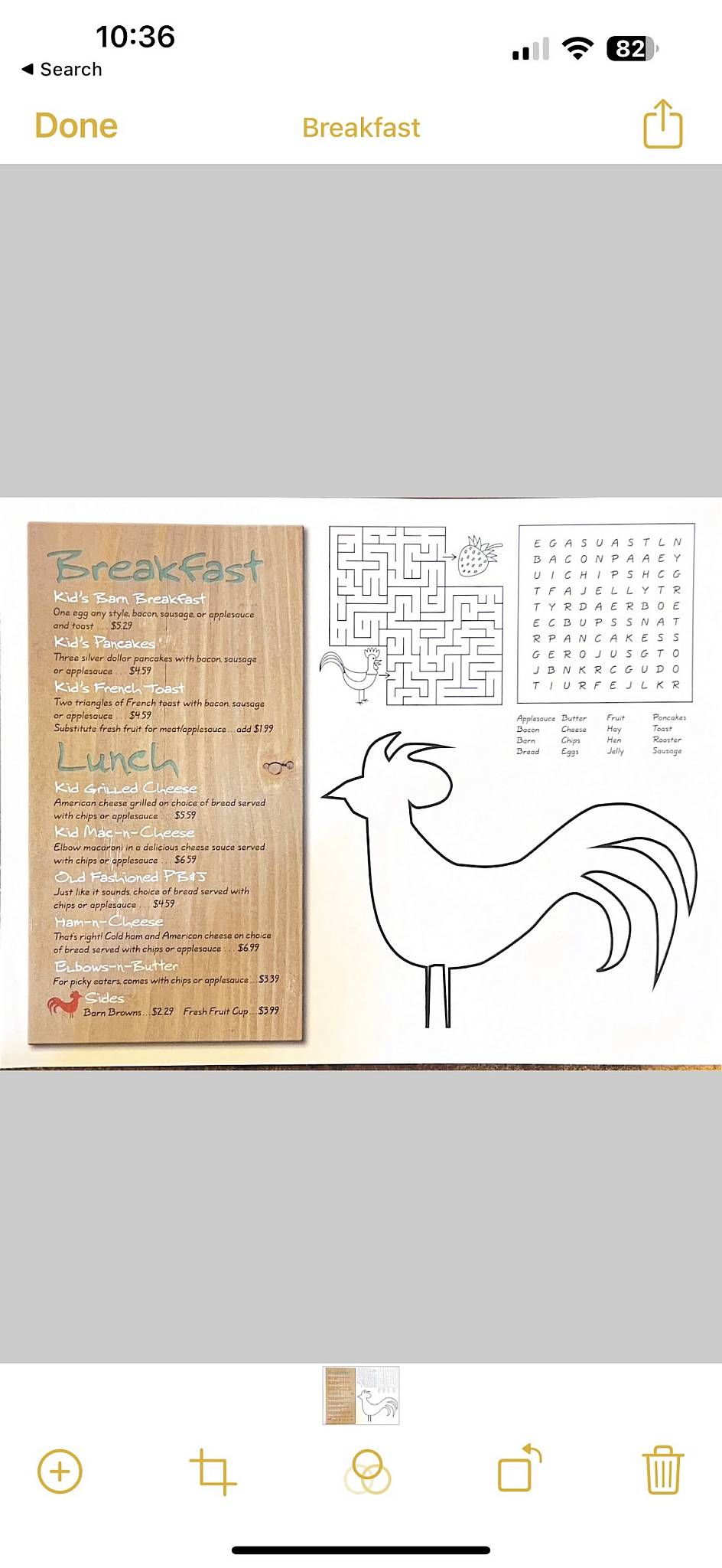 Menu at The Barn, St. Louis, Sappington Rd