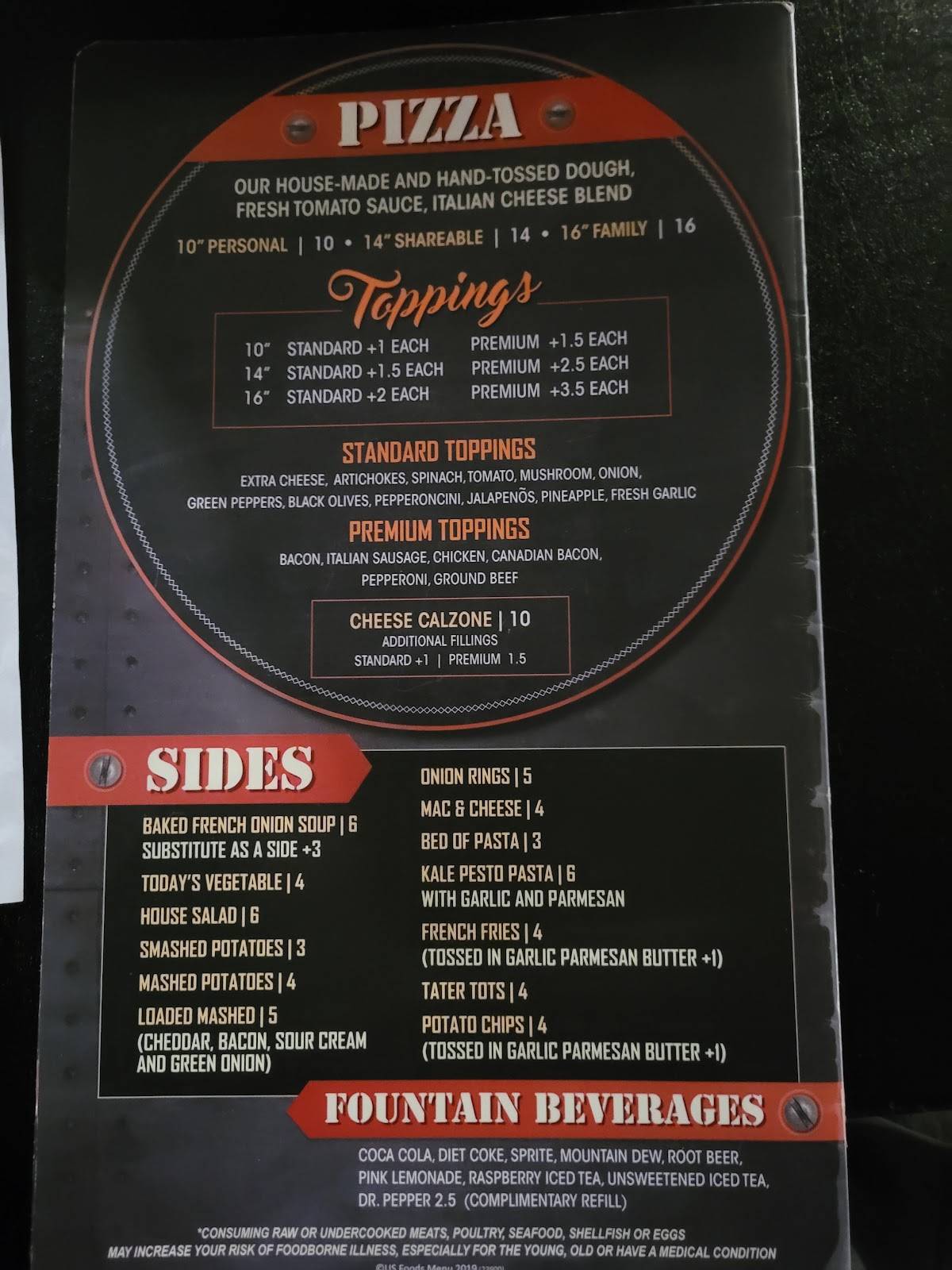 Menu at The Dam Bar & Grill, Lowell