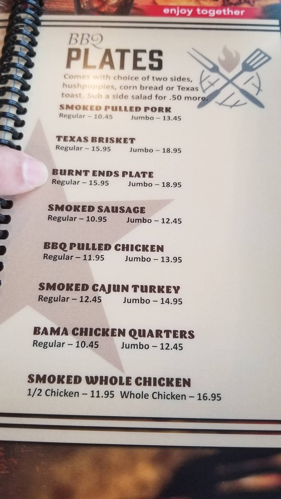 Menu at The Smoke Pit BBQ, Monroe