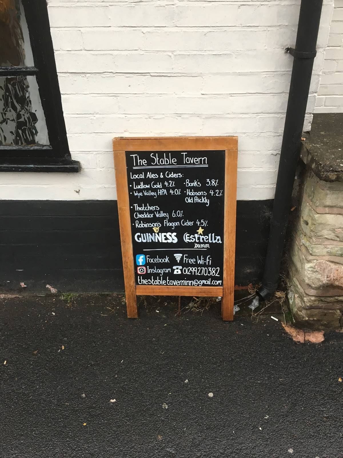 Menu at The Stable Tavern pub & bar, Cleobury Mortimer