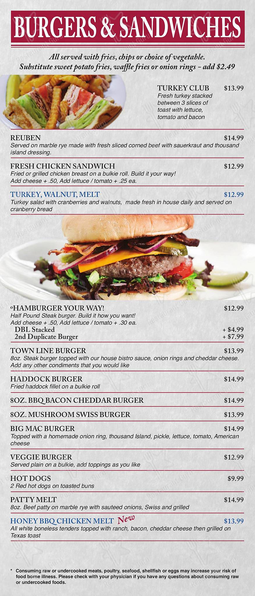 Menu at Town Line Family Restaurant, Lyman, 10 New County Rd