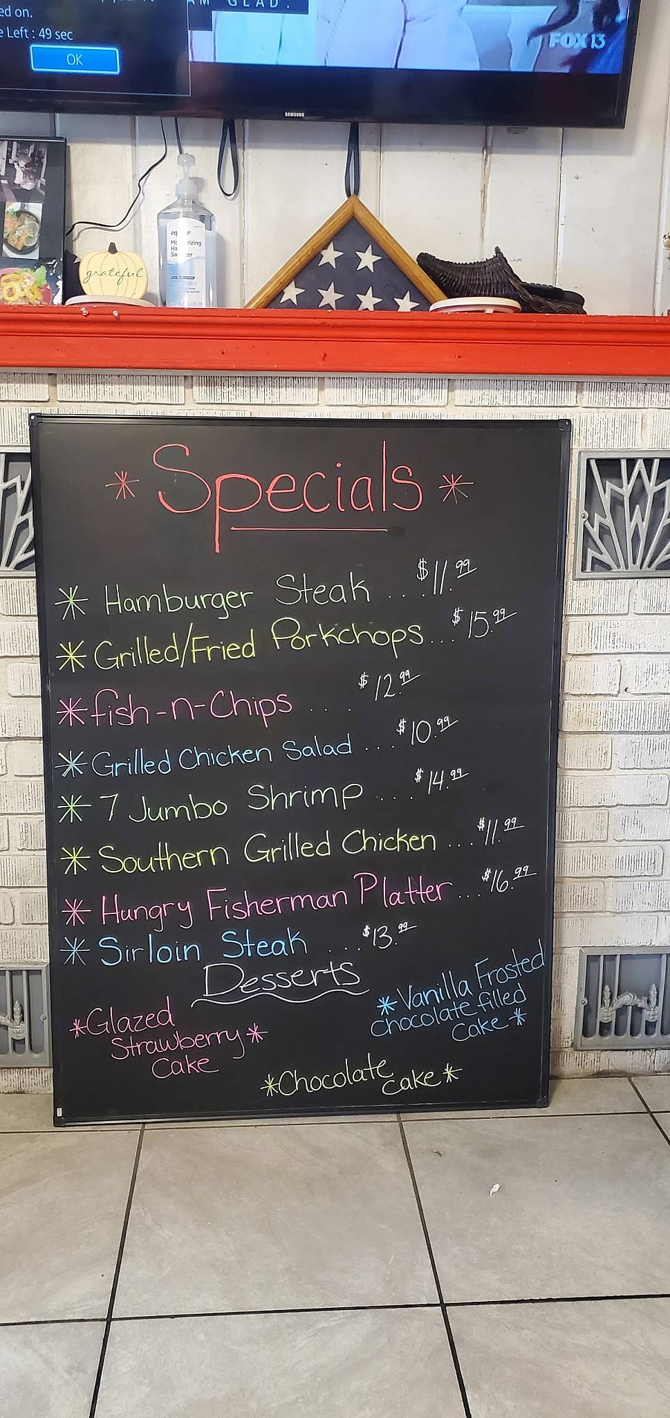 Menu at Paul's Kitchen restaurant, Wauchula