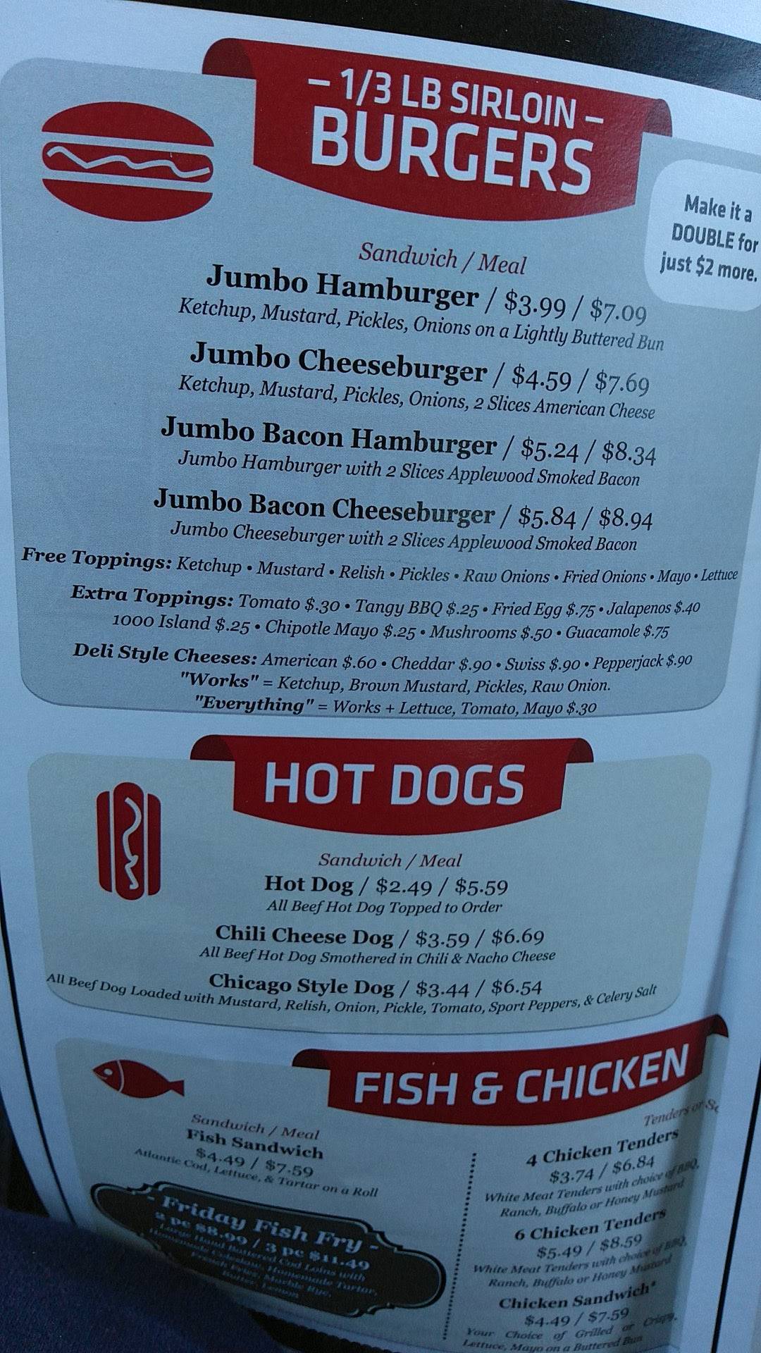 Menu at Big Deal Burgers & Custard restaurant, West Allis