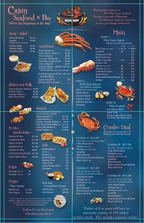 Menu At Boil Bay Cajun Seafood & Bar - N Chesterfield, Bon Air