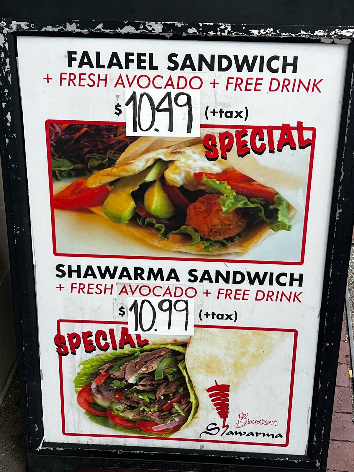 Carta Del Restaurante Boston Shawarma Boston 315 Huntington Ave