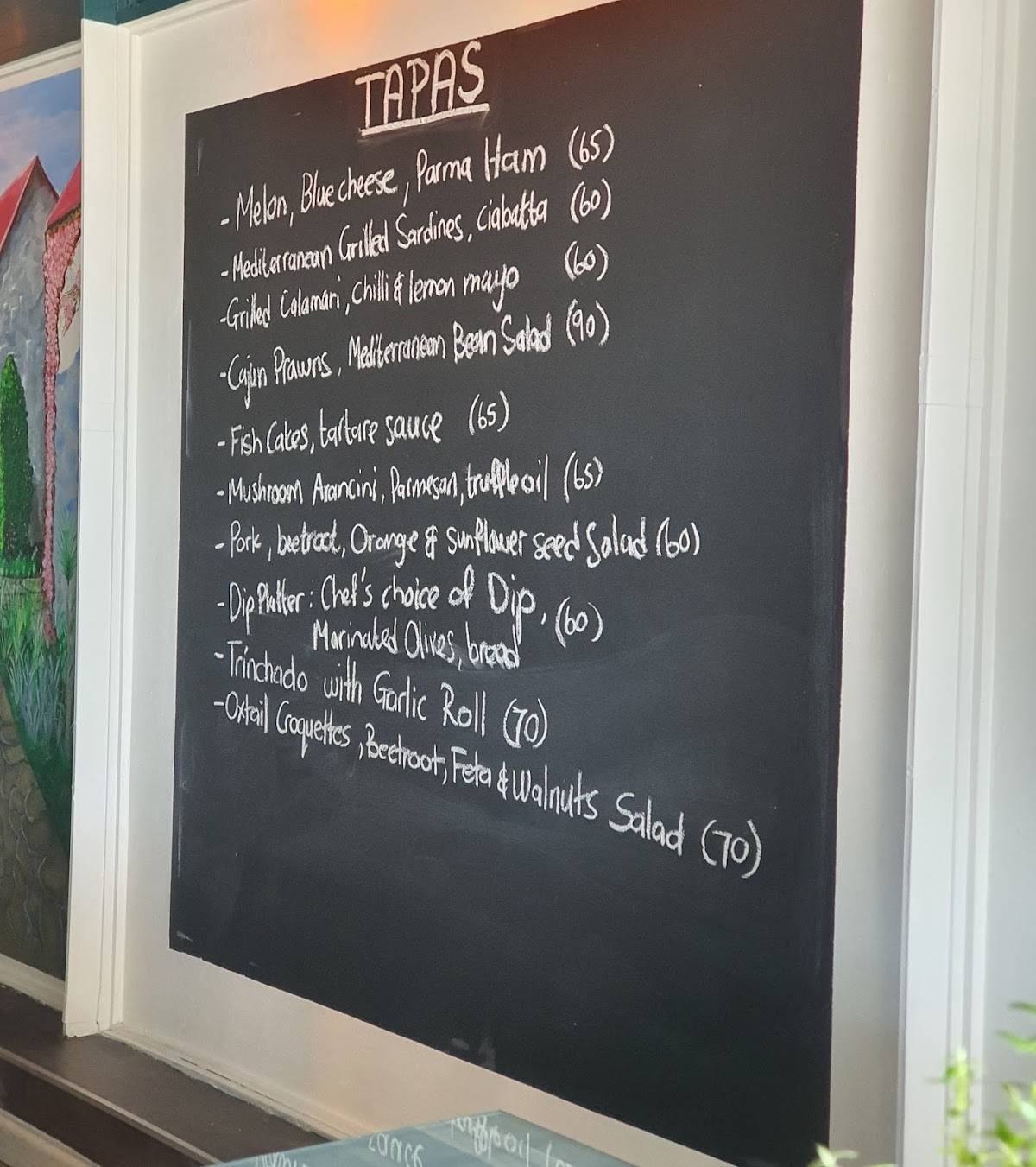 Menu at Café Zest restaurant, Cape Town, 75 Beach Rd