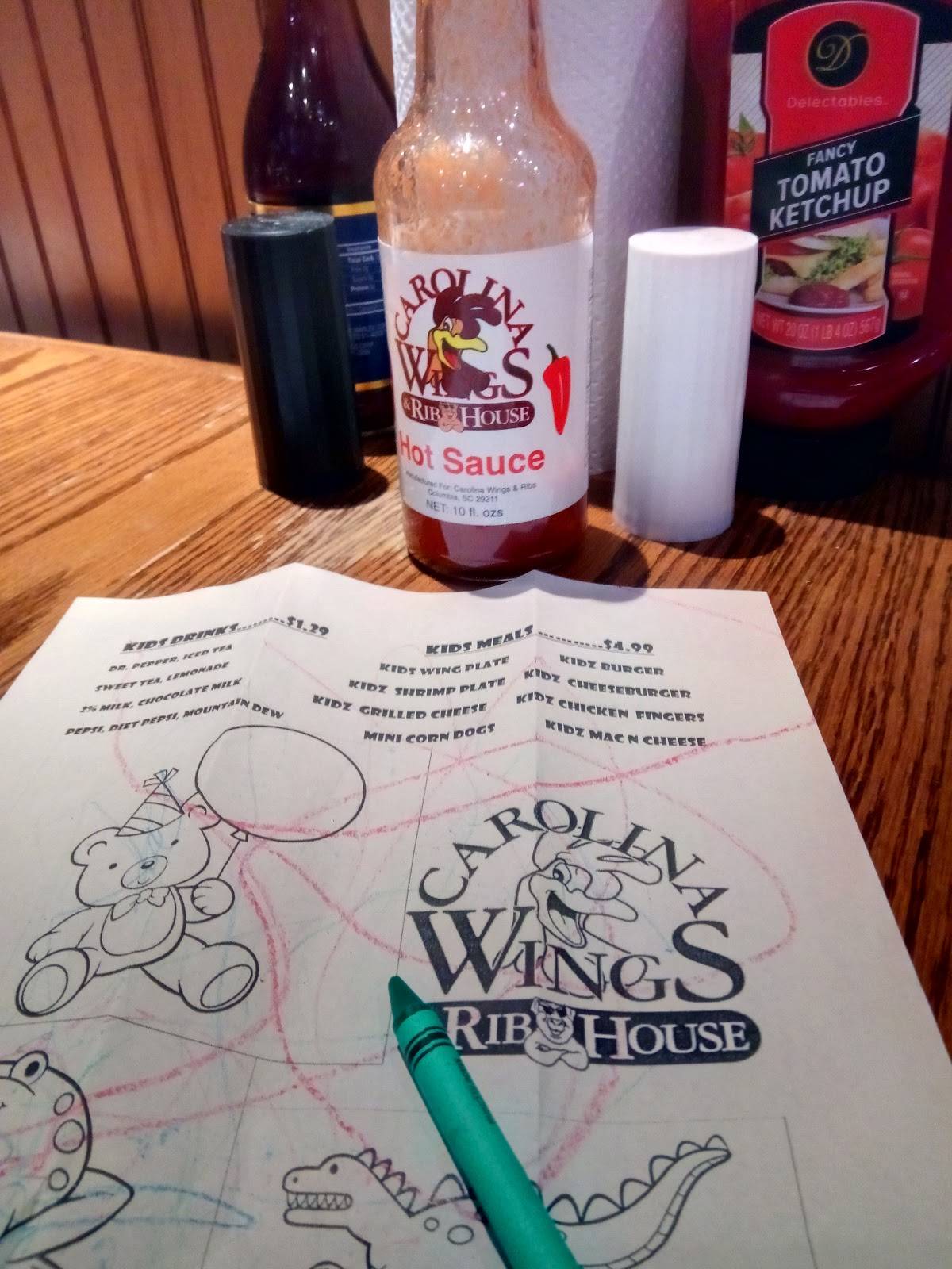 Menu at Carolina Wings & Rib House restaurant, Lexington, S Lake Dr