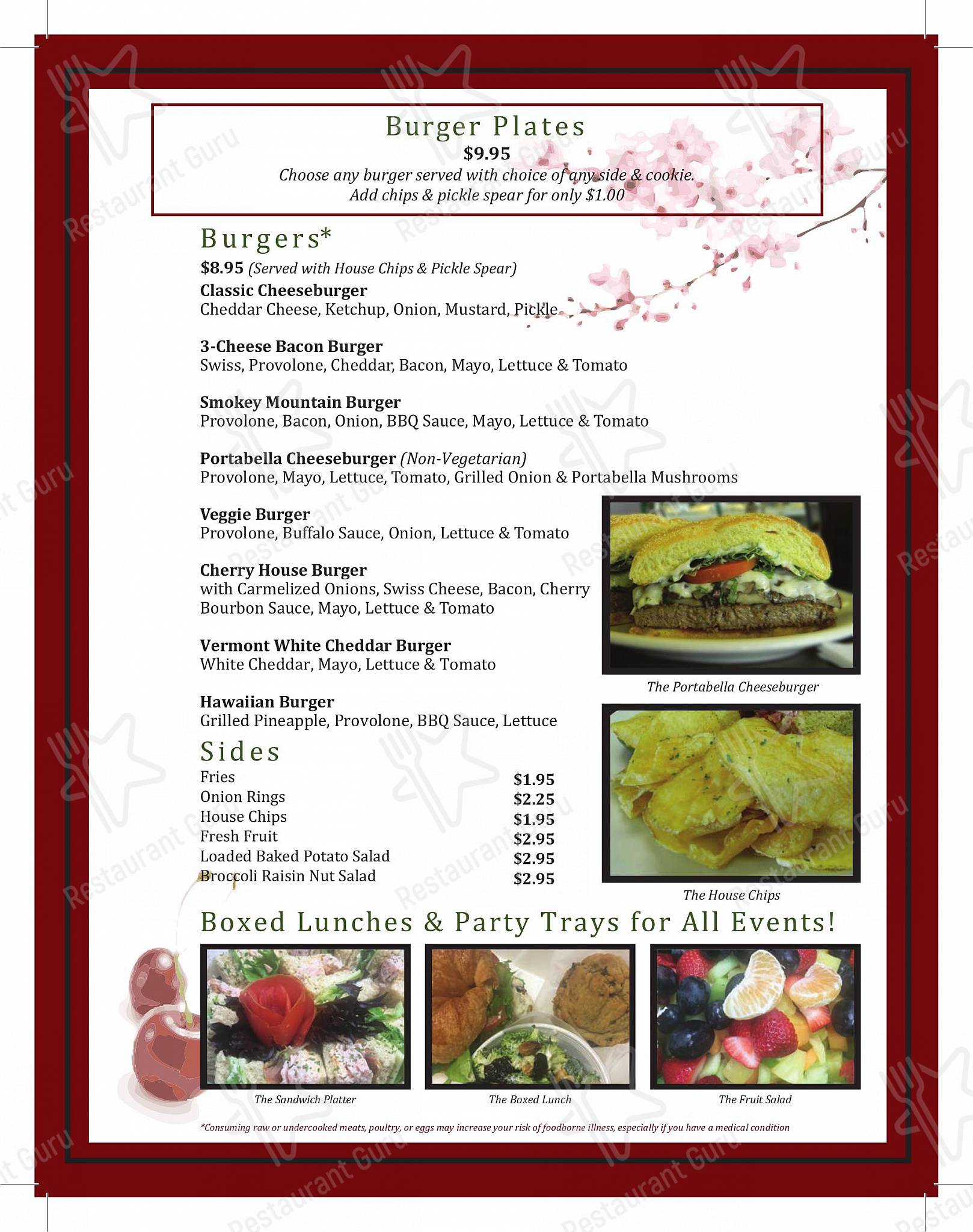 Menu at Cherry House Cafe, Beavercreek, Meadow Bridge Dr