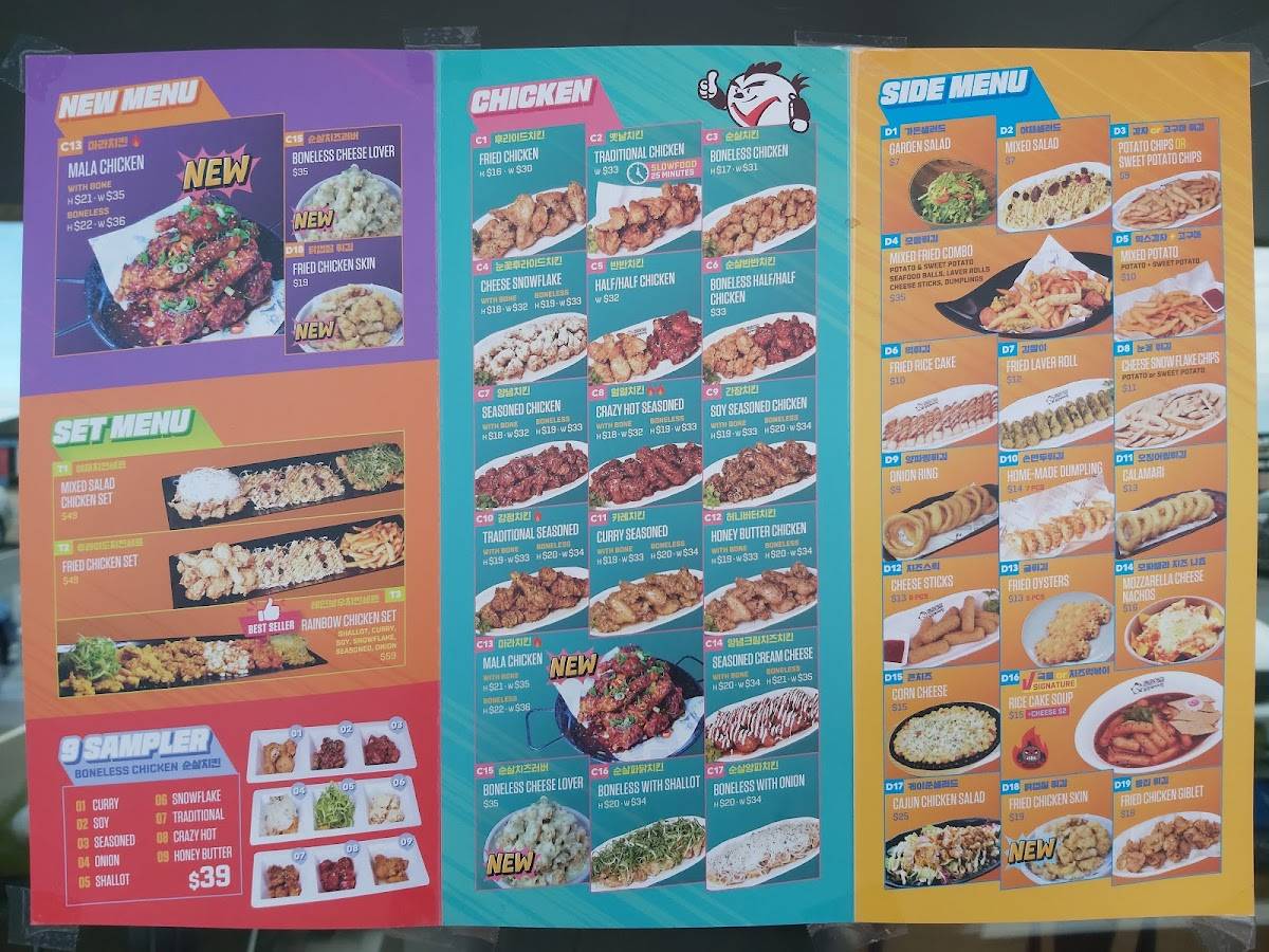 Menu at Chicken V Kellyville restaurant, Kellyville