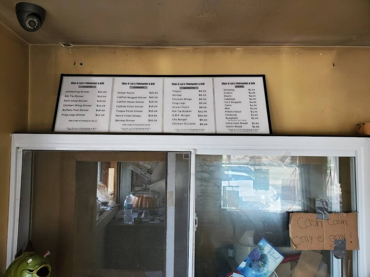 Menu at ChucaLuc's Fish Market Grill & Soul Food restaurant, Rockford