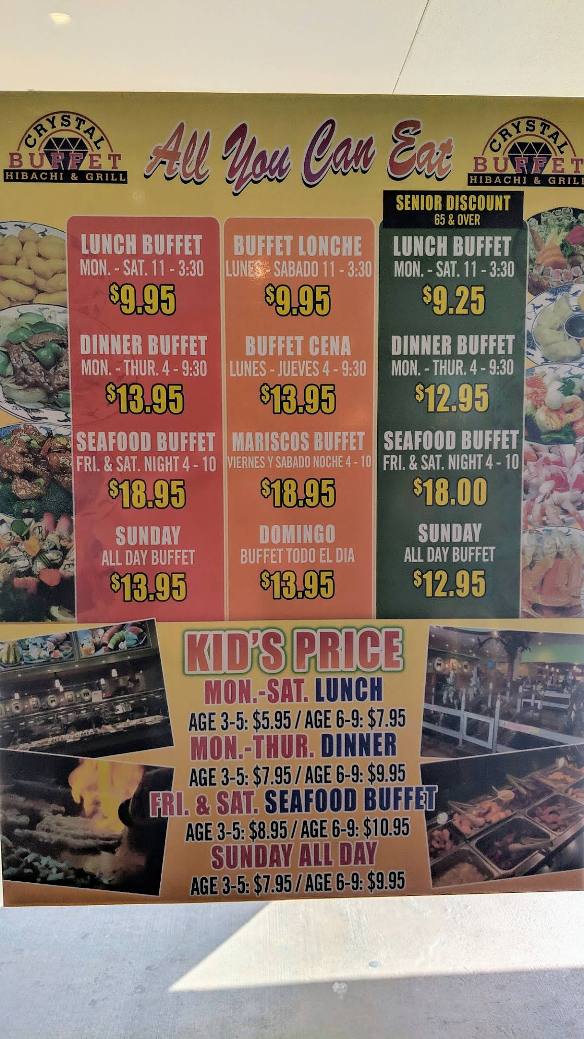 Menu at Crystal Buffet Hibachi & Grill desserts, Melbourne