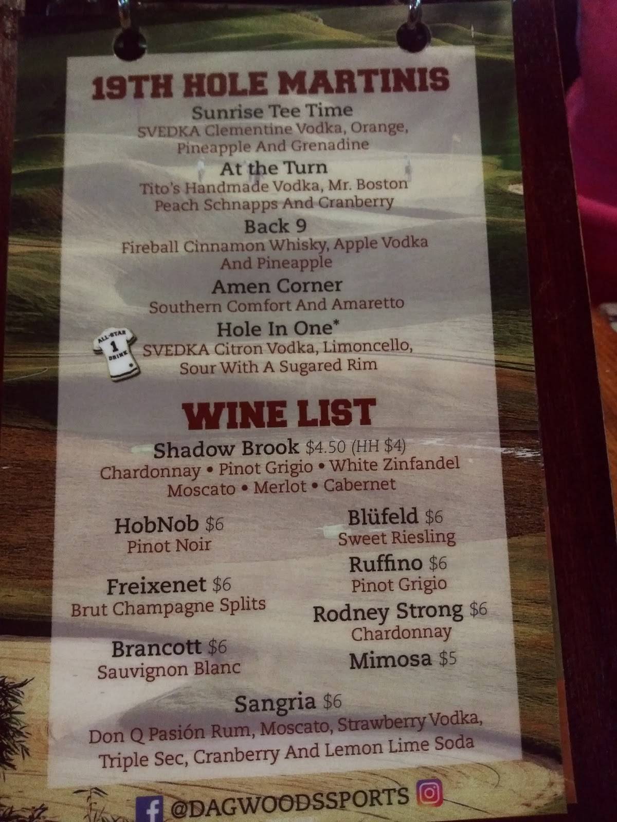 Menu at Dagwood's Deli & Sports Bar, Surfside Beach
