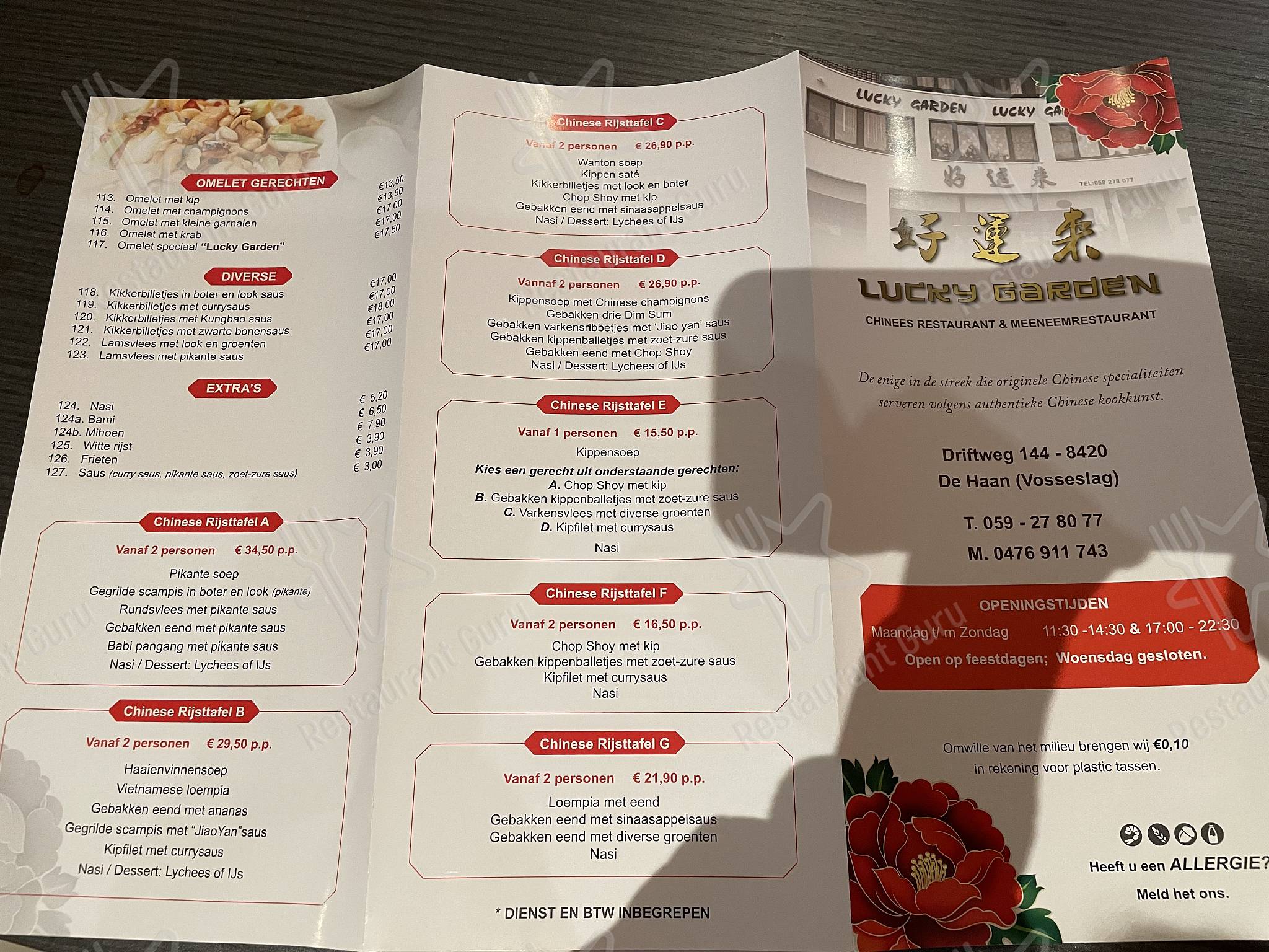 Menu At Lucky Garden De Haan