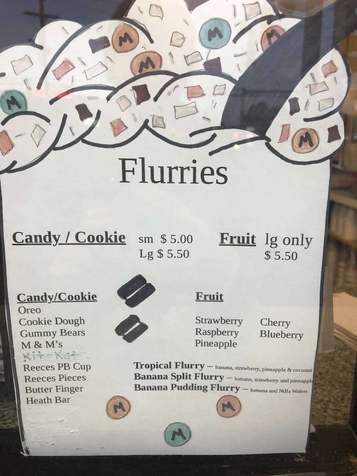Menu at Carol's Dairy Bar, Fitchburg