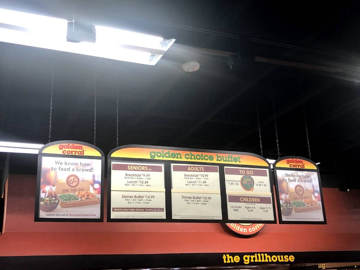 Carta del restaurante Golden Corral Buffet & Grill, Pomona
