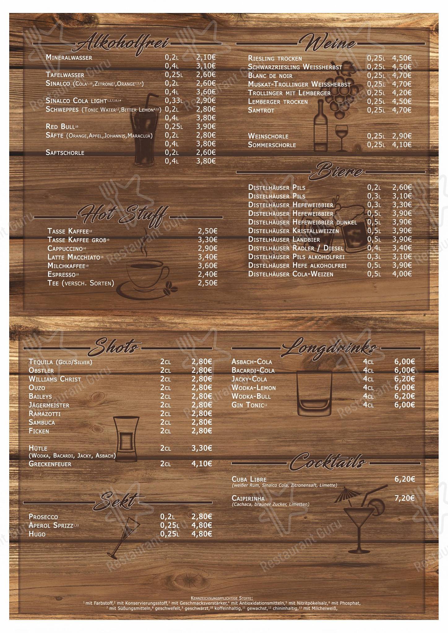 Speisekarte von Bistro Grecken restaurant, Bad Friedrichshall