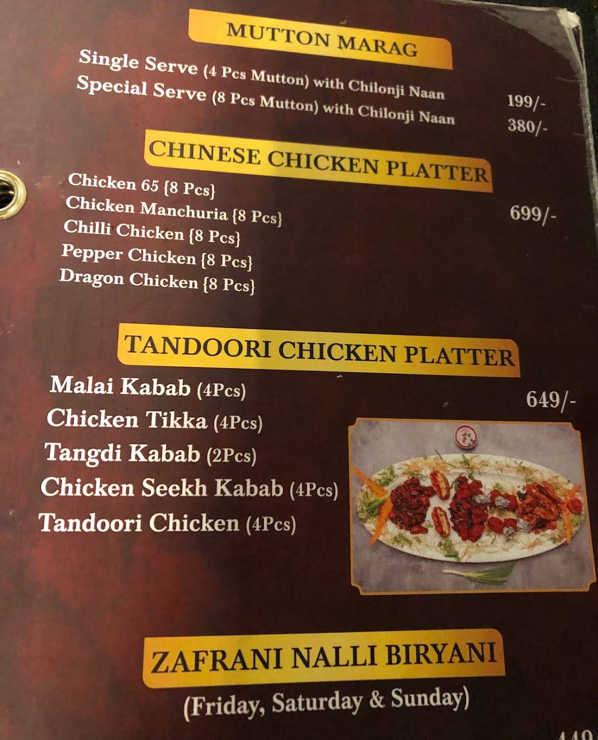 Menu At Pista House Tolichowki Hyderabad Shop No 9