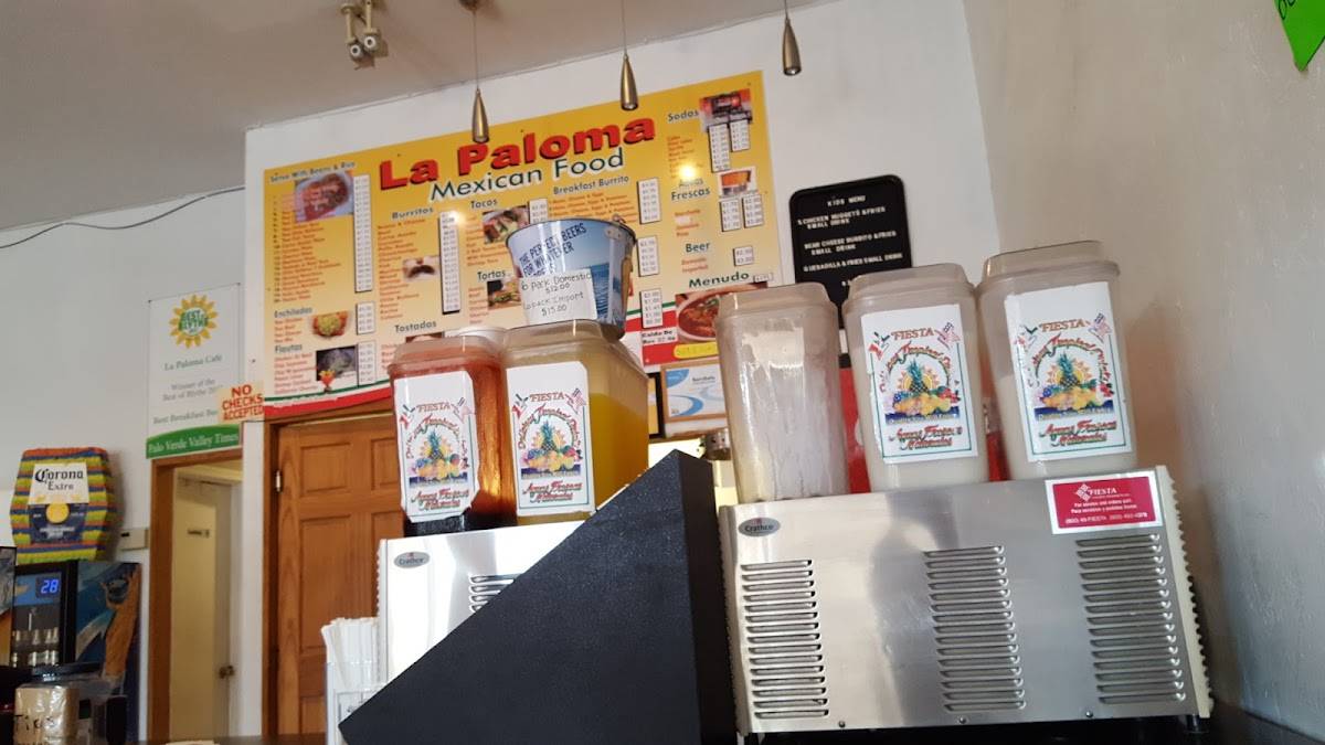 Menu at La Paloma Mexican Food restaurant, Blythe