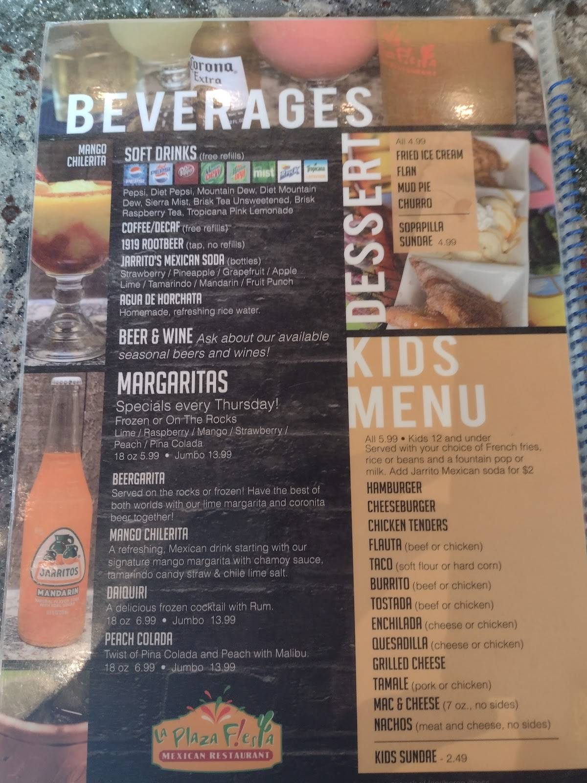 Menu at La Plaza F!esta restaurant, Madelia