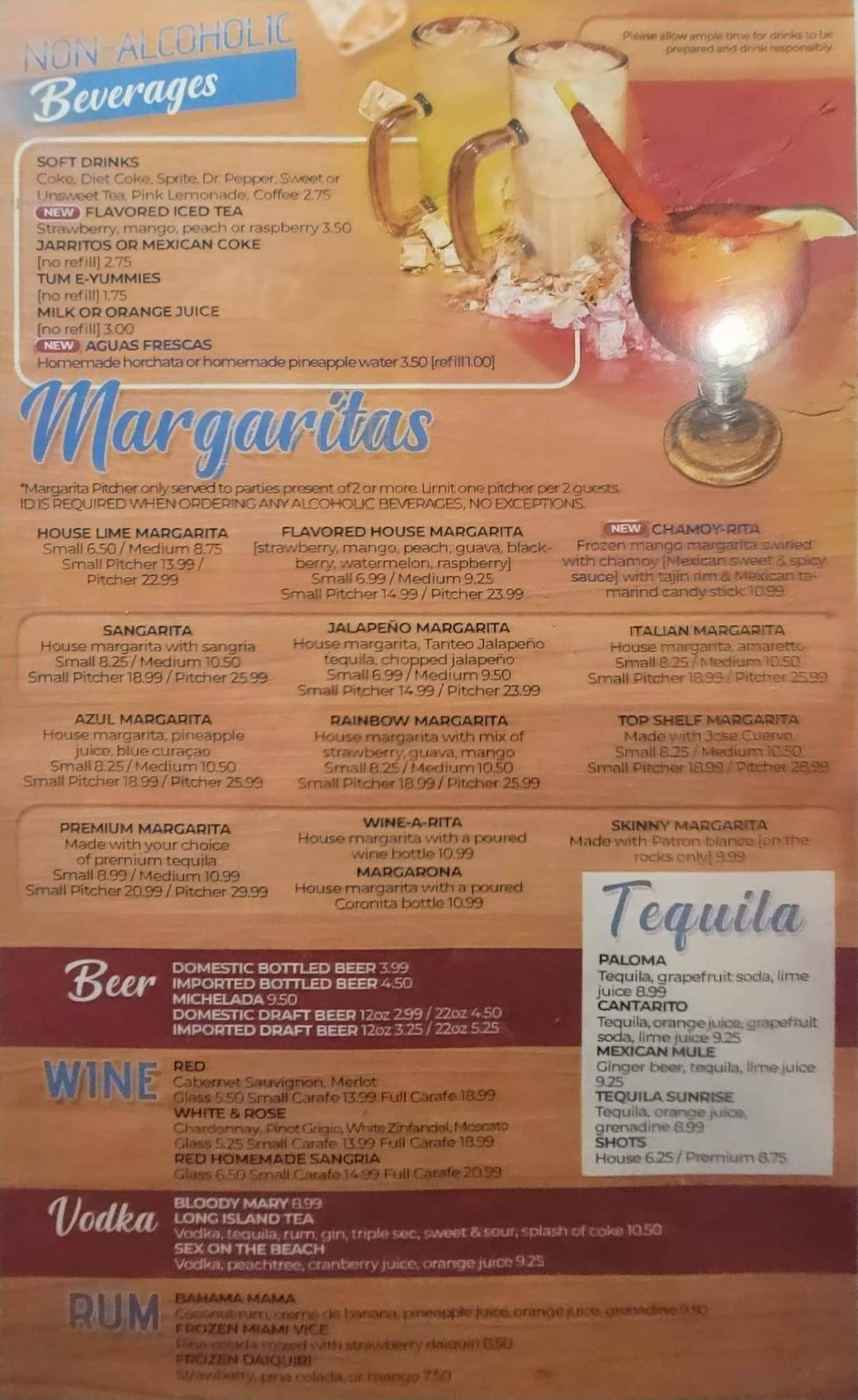 Menu at Margarita House LaVergne restaurant, La Vergne, 580 Waldron Rd